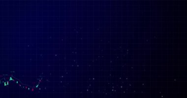 Japon mum grafiği büyüyen Forex piyasa stoku mavi arkaplan animasyonu