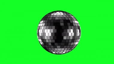 Yeşil ekran ayna topu gece kulübü disko müzik dans partisi retro animasyon 3D