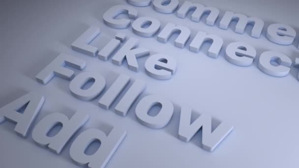 White Signboard Social Media Buzzwords Words Words Words Model Render — Wideo stockowe