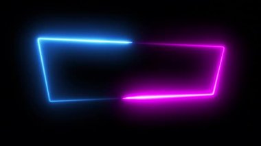 Banner neon uçlu döngü çerçeve floresan ışık ultraviyole dikdörtgen ışıltı intermit