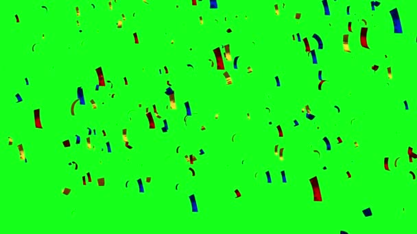 Pluie Confettis Multicolores Sur Clé Chromatique Animation Écran Vert — Video