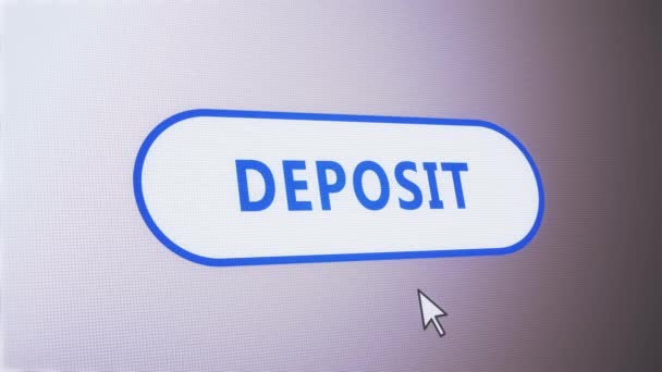 Deposit Order Rounded Button Label Tag Icon Pixelated Screen Computer — Stock Video