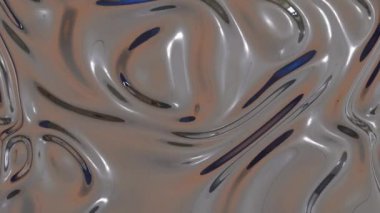 Gümüş metalik yapışkan sıvı akışkan, soyut döngü animasyonu 3d geri-