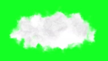 Beyaz kabarık bulutlu yeşil ekran kroma tuş döngüsü canlandırması