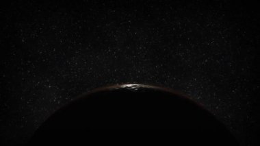 Mars 'ın ya da Ay' ın yüzeyi yıldızlı uzay sırtında görünüyor.