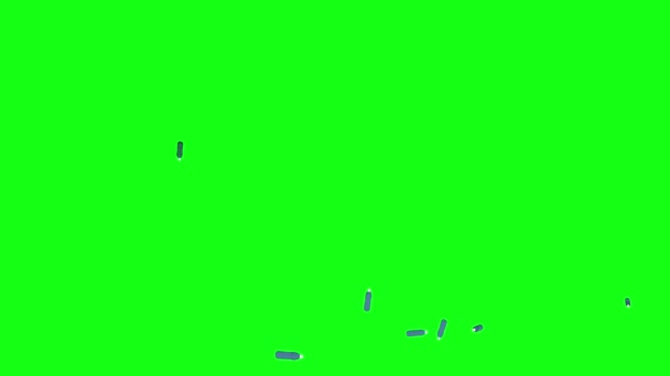 Animação Garrafas Água Plástico Caindo Chão Tela Verde Chroma — Vídeo de Stock