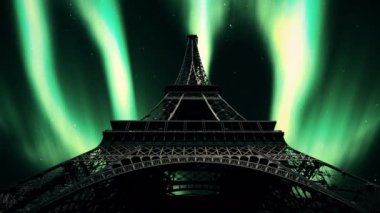 Eyfel Kulesi Paris Fransa turizmi Kuzey Işıkları, Kuzey Işıkları, Borealis Gökyüzü