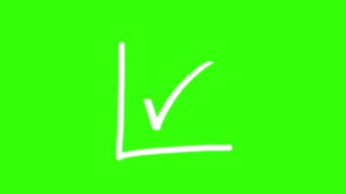 Beyaz Doğru tik işareti test karalama işareti sembolü yeşil ekran krom anahtarı bir