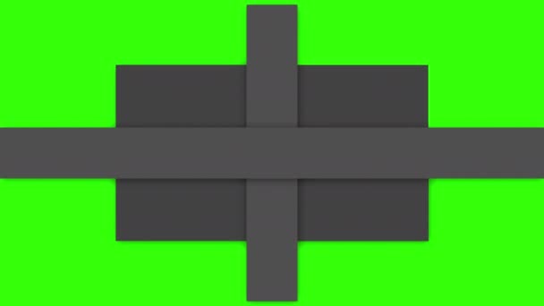 Retângulos Cinzentos Transição Cruzada Tela Verde Animação Abstrata Geométrica — Vídeo de Stock
