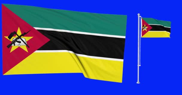 Schermo Verde Namibia Due Bandiere Sventolando Bandiera Namibiana Animazione Chroma — Video Stock