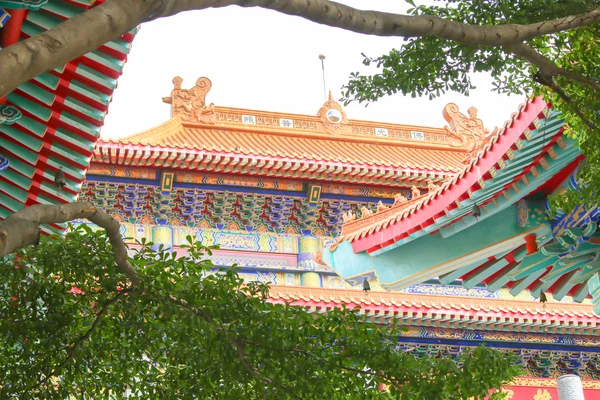 Telhado de templo chinês e árvore — Fotografia de Stock