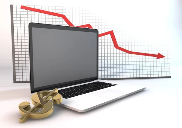 Negocio portátil diagrama-up — Foto de Stock