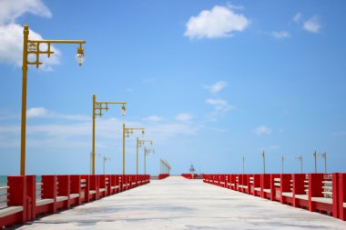 Kırmızı köprü üstünde belgili tanımlık yol