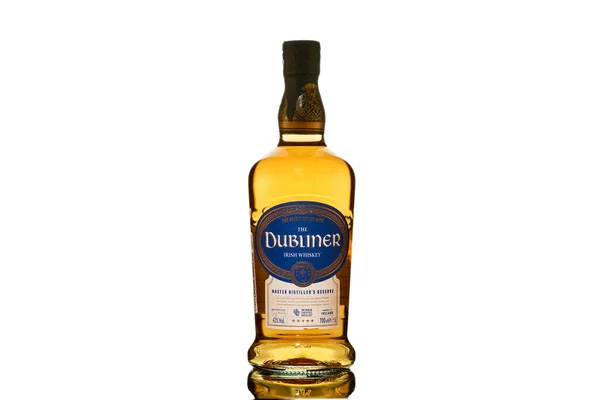 Dubliner Irish Whisky Bouteille Fond Blanc — Photo