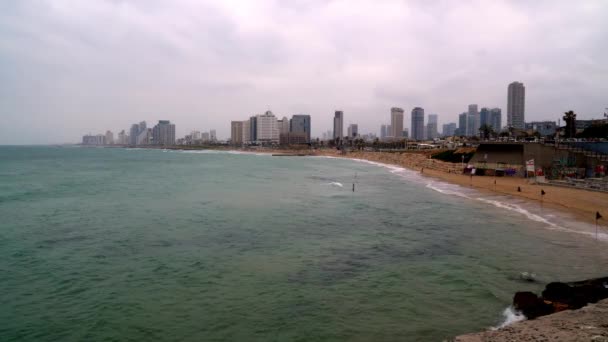 Tel Aviv Izrael 2021 Pohled Tel Aviv Starého Jaffského Vrchu — Stock video