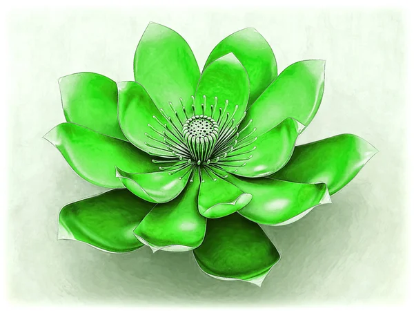 Chakra Lotus blomma grön — Stockfoto