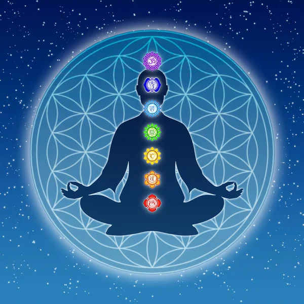 Chakra-Meditation Stockbild