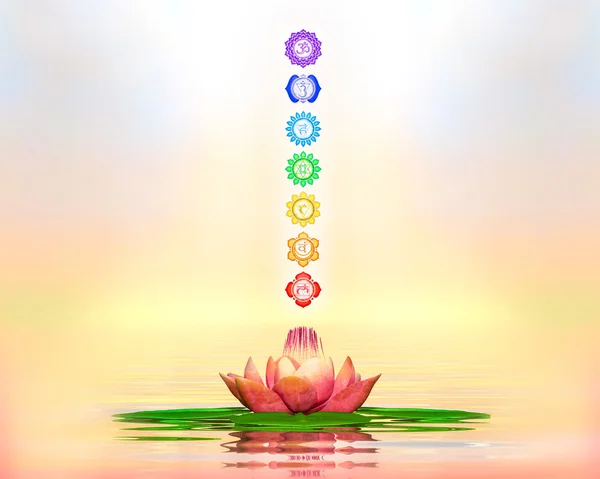 Sacred Lotus And Chakras — Stock Photo, Image