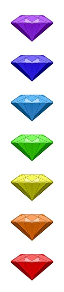 Regenboog Chakra kleuren diamanten — Stockfoto