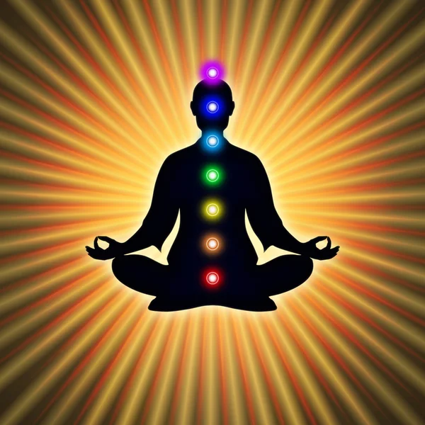 Nella meditazione con i chakra — Foto Stock