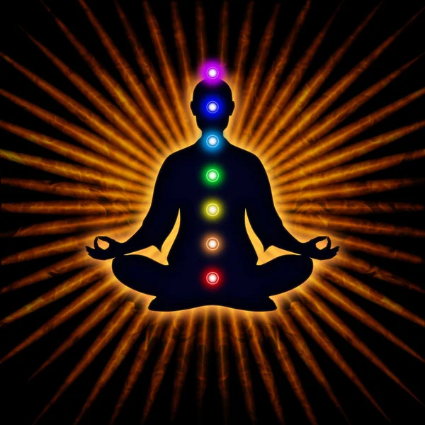 In Meditation With Chakras — Stock Photo, Image