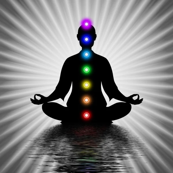 In meditatie met chakra 's — Stockfoto