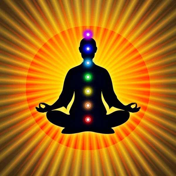 Nella meditazione con i chakra — Foto Stock