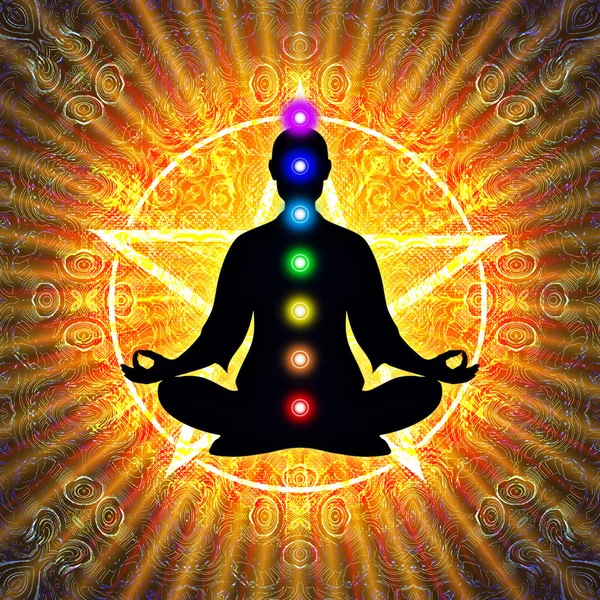 I Meditation med chakran — Stockfoto
