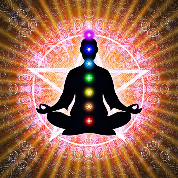 In Meditation With Chakras — Stock Photo, Image