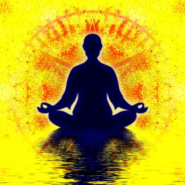 Heptagram And Meditation — Stock Photo, Image
