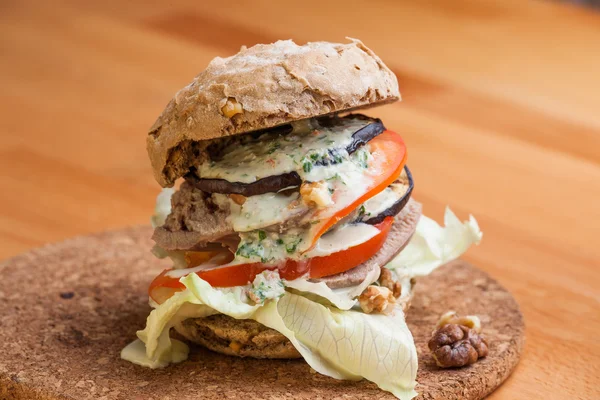 ahşap arka plan Burger