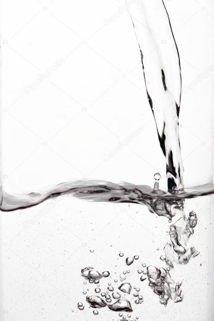 Water  splash on white