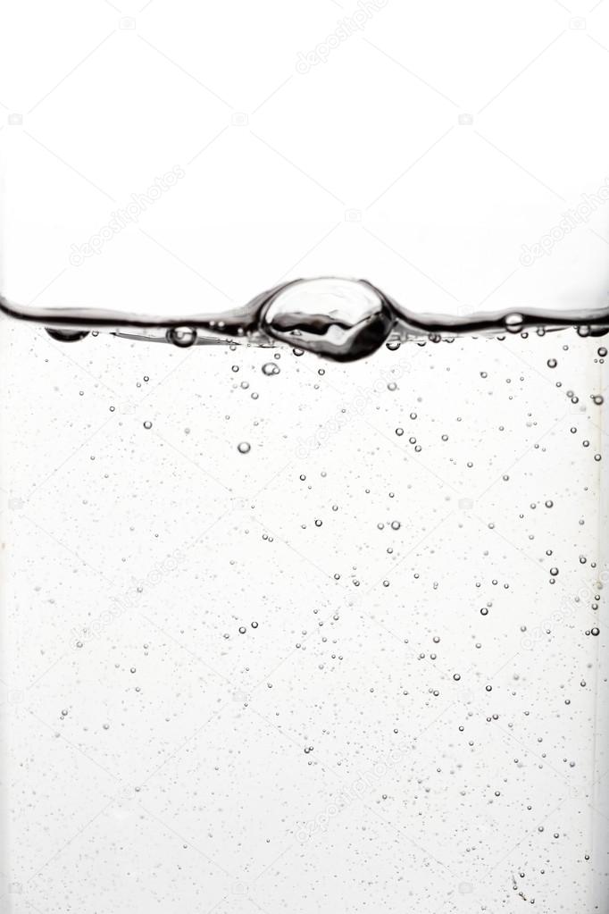 Water bubbles on white