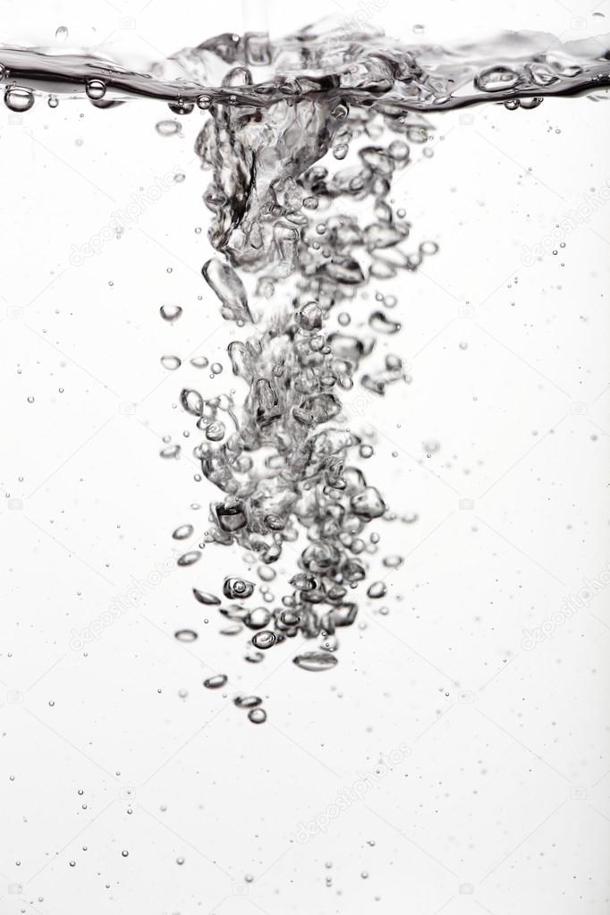 Water bubbles on white