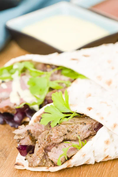 Grilled Beef Wraps — Stock Photo, Image