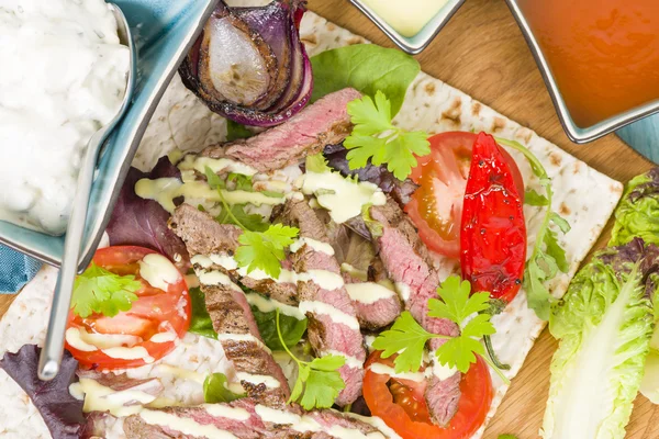 Grilled Beef Wraps — Stock Photo, Image