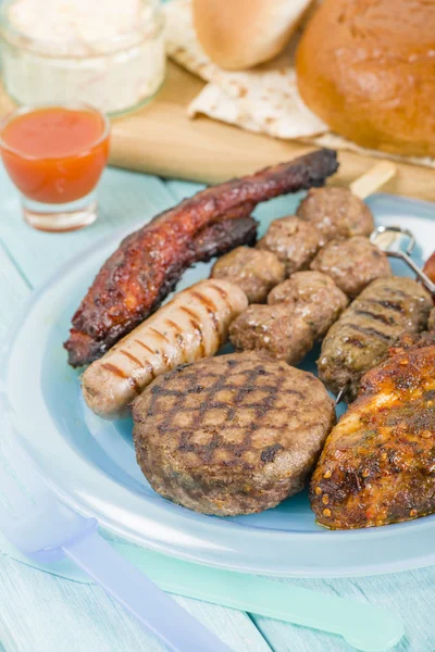 Assorted Barbequed Meat — Stock Photo, Image