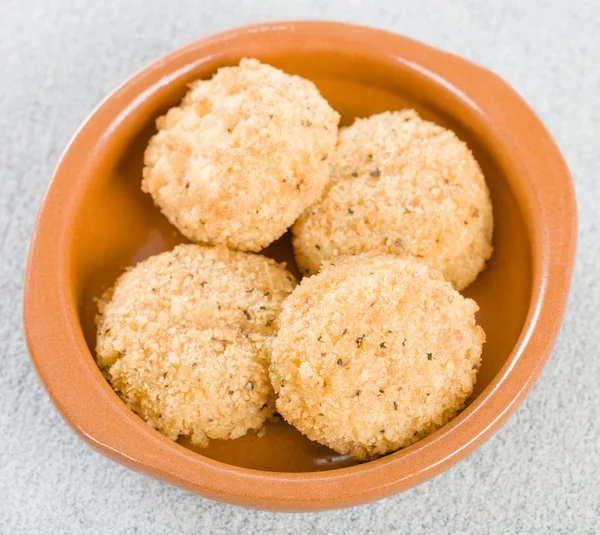 Deep fried cheese balls with sauce on white background Stock Photo by  ©RootsB4Branches 99676918