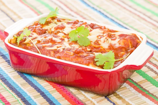 Chicken & Chorizo Enchiladas — Stock Image Chicken & Chorizo Enchiladas Stock Image