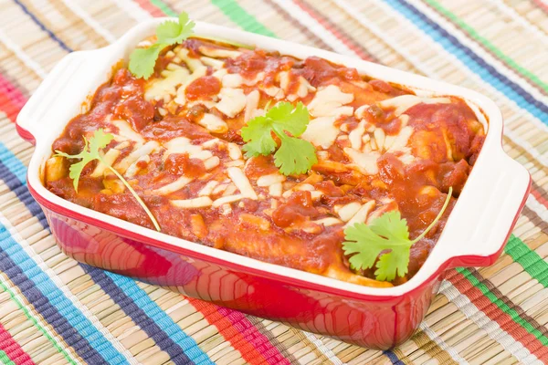 Chicken & Chorizo Enchiladas — Stock Image Chicken & Chorizo Enchiladas Stock Image