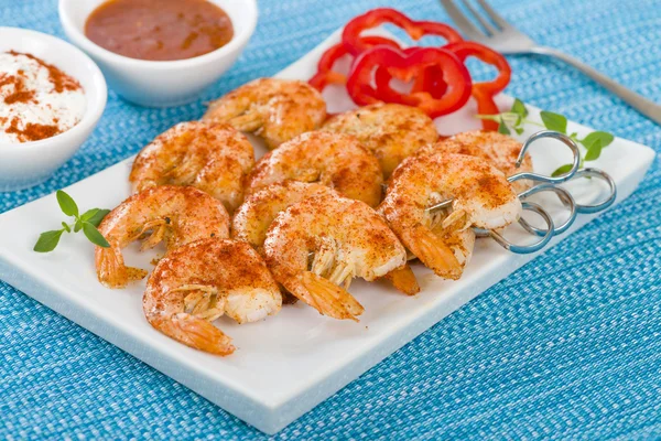 Brochettes de crevettes Paprika — Photo