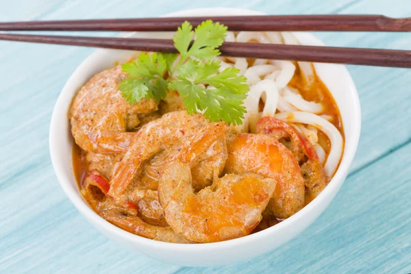 Thai Prawn Curry with Noodles — Stock Photo, Image