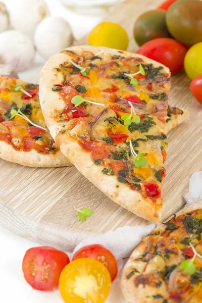 Individuele Vegetarische Pizza — Stockfoto