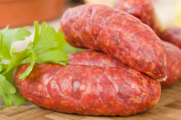 Taze iyileşmemiş Chorizo — Stok fotoğraf