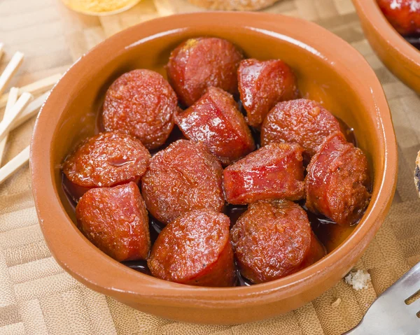 Chorizo Cooked in Cider — Stock Photo, Image