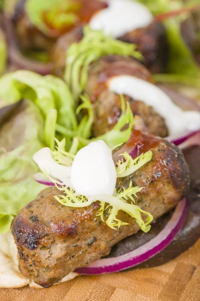 Minted Lamb Kebabs — Stock Photo, Image