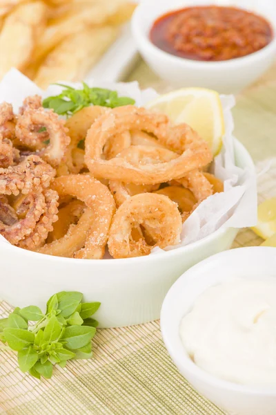 Battered Squid Calamari — Stock Photo, Image