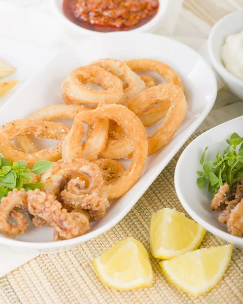 Blæksprutte Calamari - Stock-foto