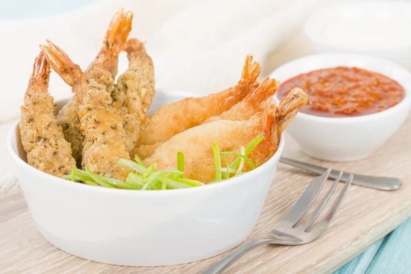 Breaded and Battered Prawns — Stock Photo, Image