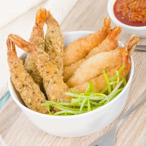 Breaded and Battered Prawns — Stock Photo, Image